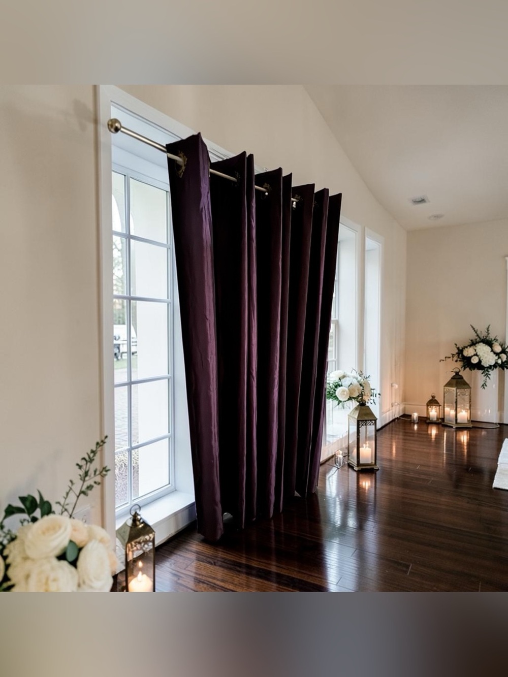 2 JC Penny Home Chris Madden Faux Silk Satin Finish Curtains Dark Plum Purple